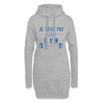 J peux pas j ai gym - Sweat-shirt à capuche long Femme - gris chiné - Devant