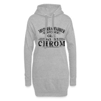 Biker Motorrad Spruch Motorradfahrer Chrom - Hoodie-Kleid - Grau meliert - Vorne