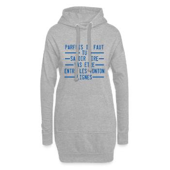 tu vas etre tonton anonce grossesse originale - Sweat-shirt à capuche long Femme - gris chiné - Devant