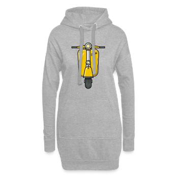 Scooter Scooter Scooter jaune - Sweat-shirt à capuche long Femme - gris chiné - Devant