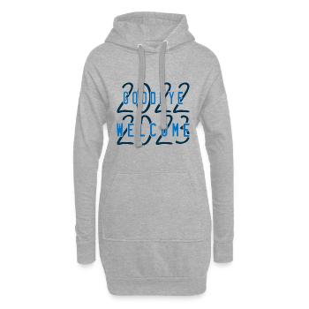 welcome 2023 - Sweat-shirt à capuche long Femme - gris chiné - Devant
