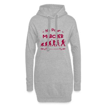 né pour marcher évolution - Sweat-shirt à capuche long Femme - gris chiné - Devant