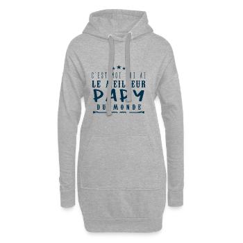 C'est moi qui a le meilleur Papy - Sweat-shirt à capuche long Femme - gris chiné - Devant
