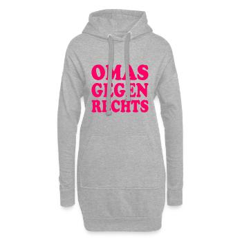 Omas gegen rechts - Hoodie-Kleid - Grau meliert - Vorne