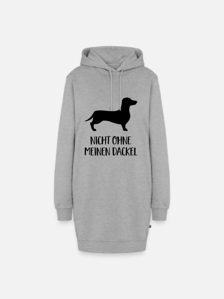Nicht ohne meinen Dackel - Hoodie-Kleid - Grau meliert