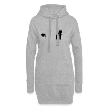 Vater Papa Dad Geschenk Vatertag Papi Herz - Hoodie-Kleid - Grau meliert - Vorne