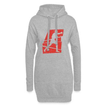 Kickboxen - Hoodie-Kleid - Grau meliert - Vorne