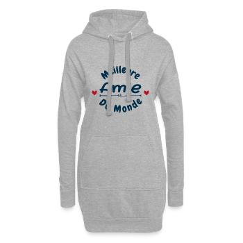 Meilleure Amie du Monde - Sweat-shirt à capuche long Femme - gris chiné - Devant