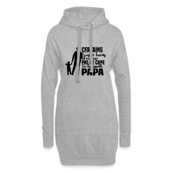 Certains super héros on les appelle papa - Sweat-shirt à capuche long Femme - gris chiné - Devant
