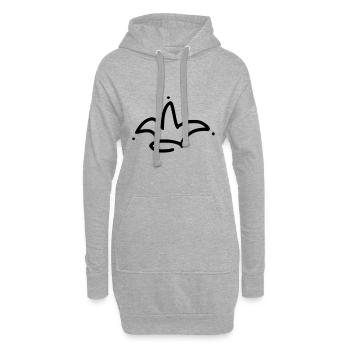Emoji Krone Kronen Skizze schwarz - Hoodie-Kleid - Grau meliert - Vorne