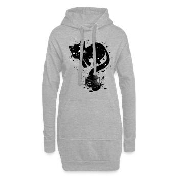Chat encré Peinture Chat Peinture Art Chats Art Encre - Sweat-shirt à capuche long Femme - gris chiné - Devant