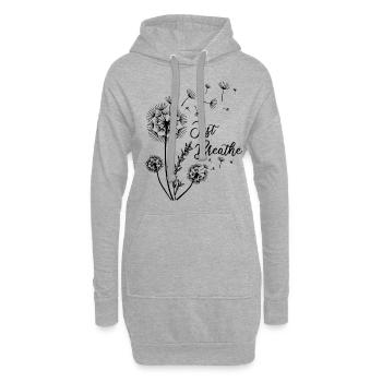 Just Pusteblume Breathe Löwenzahn Sommer Frühling - Hoodie-Kleid - Grau meliert - Vorne