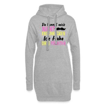 Vater von drei Töchtern Papa Tochter Vatertag - Hoodie-Kleid - Grau meliert - Vorne