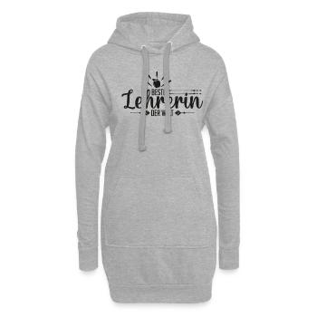 Beste Lehrerin der Welt Abschied Spruch - Hoodie-Kleid - Grau meliert - Vorne