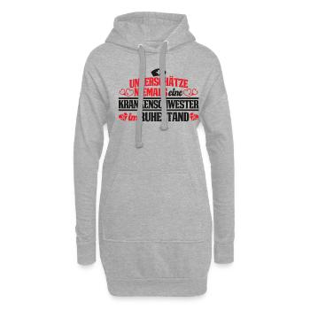 Krankenschwester im Ruhestand Rente Oma - Hoodie-Kleid - Grau meliert - Vorne