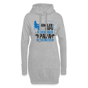 Cooler Angler Papa Vater Fischen angeln Vatertag - Hoodie-Kleid - Grau meliert - Vorne