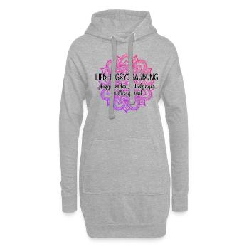 Aufgehender Mittelfinger im Morgenrot Yoga Mandala - Hoodie-Kleid - Grau meliert - Vorne