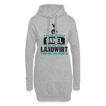 Onkel und Landwirt Bester Bauer der Welt Pate - Hoodie-Kleid - Grau meliert - Vorne