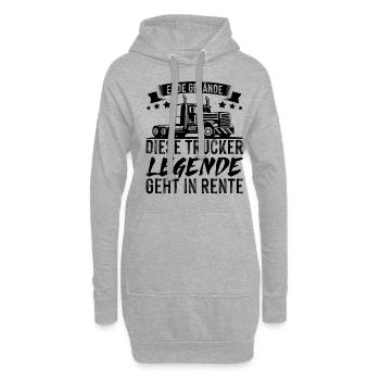 Trucker Legende geht Rente LKW Fahrer Ruhestand - Hoodie-Kleid - Grau meliert - Vorne
