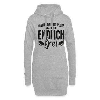 Geschieden und Pleite Frei Geschieden Scheidung - Hoodie-Kleid - Grau meliert - Vorne