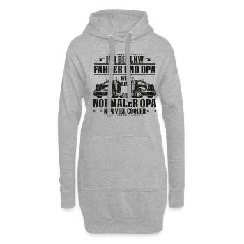 LKW Fahrer und Opa Trucker Fernfahrer Großvater - Hoodie-Kleid - Grau meliert - Vorne