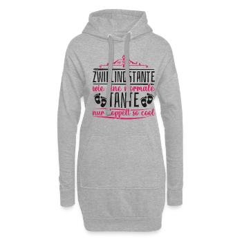 Tante von Zwillingen doppelt so cool Lustiger - Hoodie-Kleid - Grau meliert - Vorne