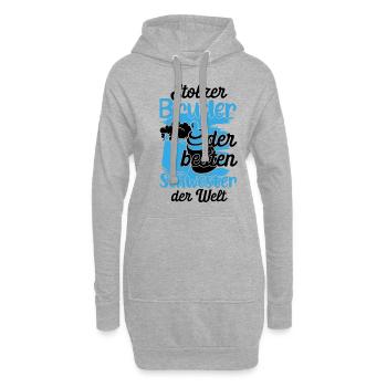 Stolzer Bruder der besten Schwester der Welt - Hoodie-Kleid - Grau meliert - Vorne