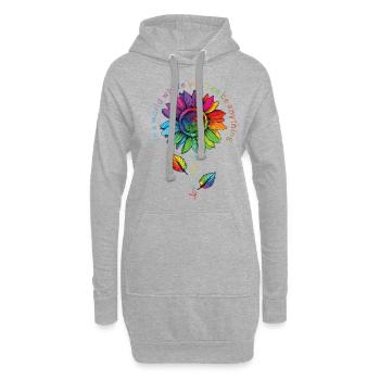 Be Kind LGBTQ Regenbogen Sonnenblume Blume CSD - Hoodie-Kleid - Grau meliert - Vorne