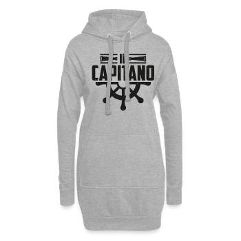 Il capitano dell_ancora nave barca a vela regalo - Hoodie-Kleid - Grau meliert - Vorne