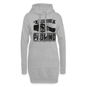 Promosso a Padrino Loading Battesimo figlioccio - Hoodie-Kleid - Grau meliert - Vorne