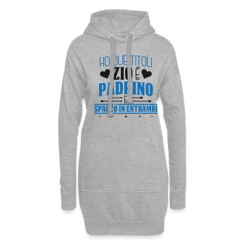 Ho due titoli Zio e padrino e spaccò in entrambi - Hoodie-Kleid - Grau meliert - Vorne