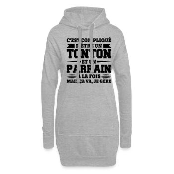 Baptême de filleul du meilleur parrain du monde - Hoodie-Kleid - Grau meliert - Vorne