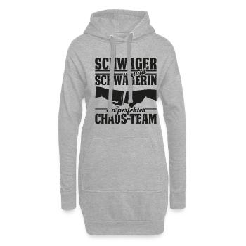 Schwager und Schwägerin perfektes Chaos-Team - Hoodie-Kleid - Grau meliert - Vorne