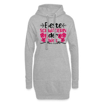 Geschenk für Schwägerin Beste Schwägerin der Welt - Hoodie-Kleid - Grau meliert - Vorne