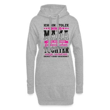 Bonus Mama Stiefmutter Stiefmama Geschenk Tochter - Hoodie-Kleid - Grau meliert - Vorne