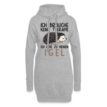 Lustiges Afrikanischer Weißbauchigel Igel Kostüm - Hoodie-Kleid - Grau meliert - Vorne