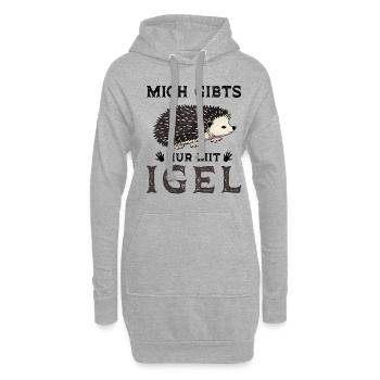 Lustiges Afrikanischer Weißbauchigel Igel Kostüm - Hoodie-Kleid - Grau meliert - Vorne