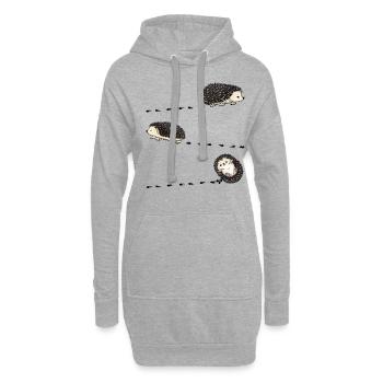 Empreinte du costume de hérisson à ventre blanc africain - Sweat-shirt à capuche long Femme - gris chiné - Devant