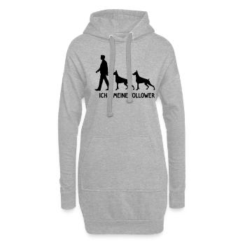 Ich Meine Follower Dobermann Hund Hunde Züchter - Hoodie-Kleid - Grau meliert - Vorne