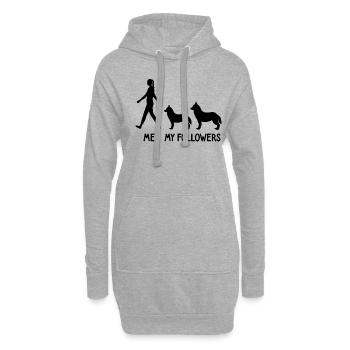 I Mes followers Husky Chien Éleveur Chien - Sweat-shirt à capuche long Femme - gris chiné - Devant