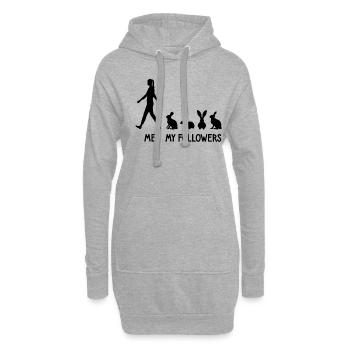 Ich Meine Follower Kaninchen Hasen Züchter Hase - Hoodie-Kleid - Grau meliert - Vorne