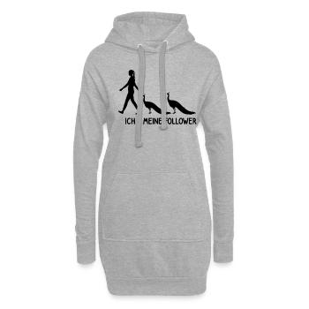 Ich Meine Follower Pfau Züchter Landwirt Vogel - Hoodie-Kleid - Grau meliert - Vorne