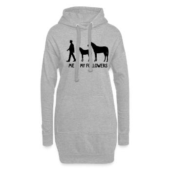 I Mes followers Chevaux Éleveur Farmer Rider - Sweat-shirt à capuche long Femme - gris chiné - Devant