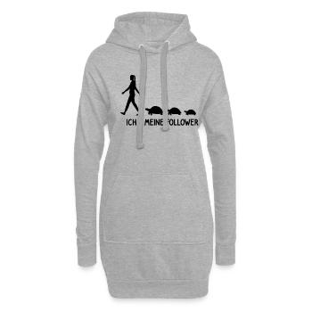 Ich Meine Follower Schildkröte Zoo Reptilien - Hoodie-Kleid - Grau meliert - Vorne