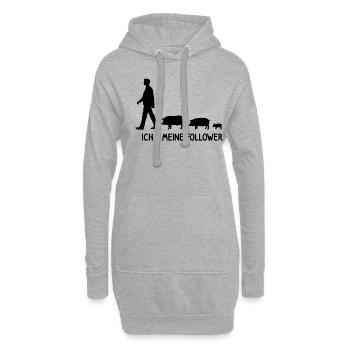Ich Meine Follower Schweine Bauer Landwirt Züchter - Hoodie-Kleid - Grau meliert - Vorne