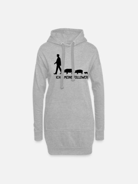 Ich Meine Follower Schweine Bauer Landwirt Züchter - Hoodie-Kleid - Grau meliert