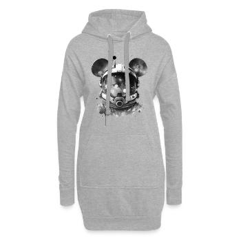 Astronaut Maus, Helm, Raumanzug, Weltraum, Space - Hoodie-Kleid - Grau meliert - Vorne