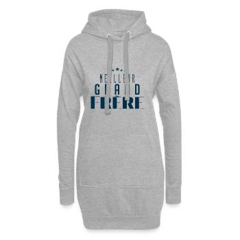 meilleur grand frère - Sweat-shirt à capuche long Femme - gris chiné - Devant