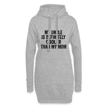 My Uncle Is Definitely Cooler Than My Mom - Hoodie Dress - heather grey - Front
