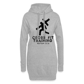 Sport Fitness & Chemises chrétiennes - Sweat-shirt à capuche long Femme - gris chiné - Devant